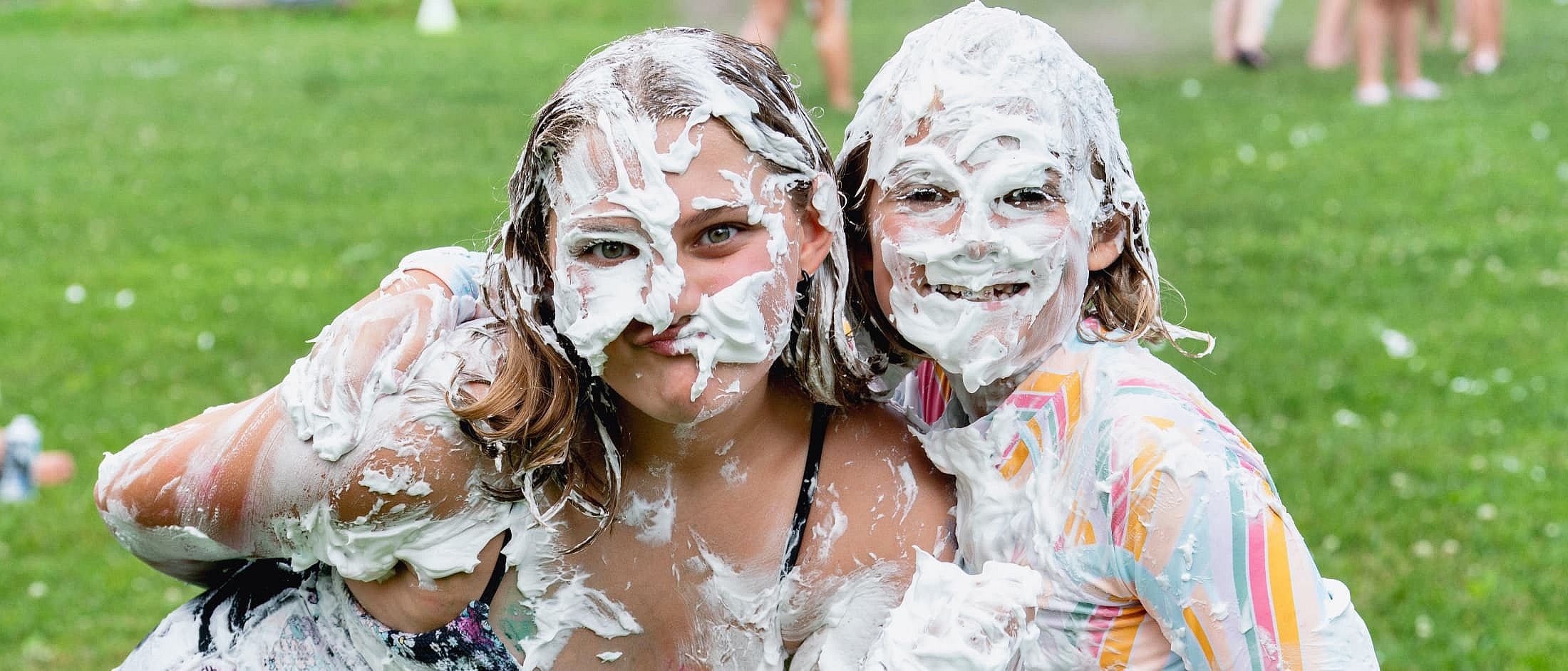 girls cream covered fun