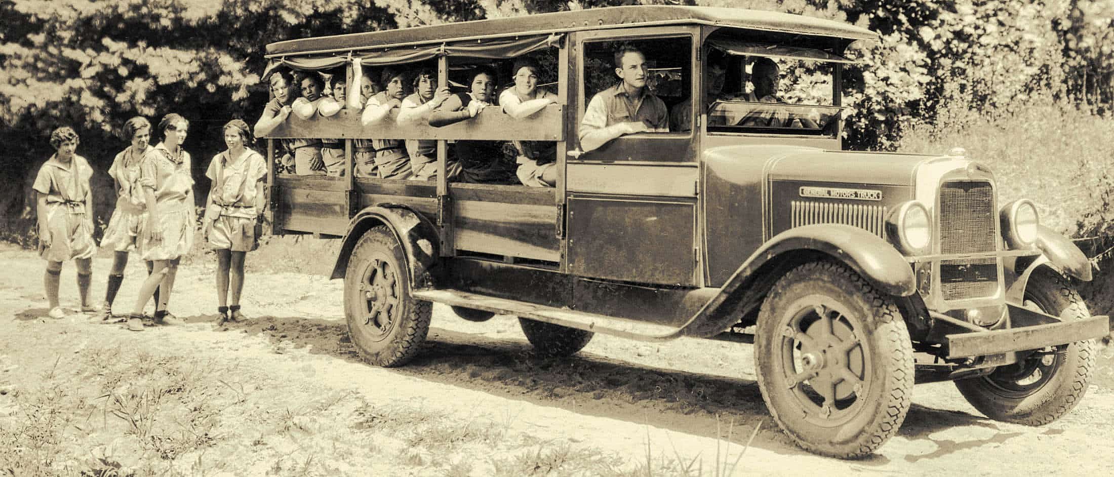 vintage summer camp bus