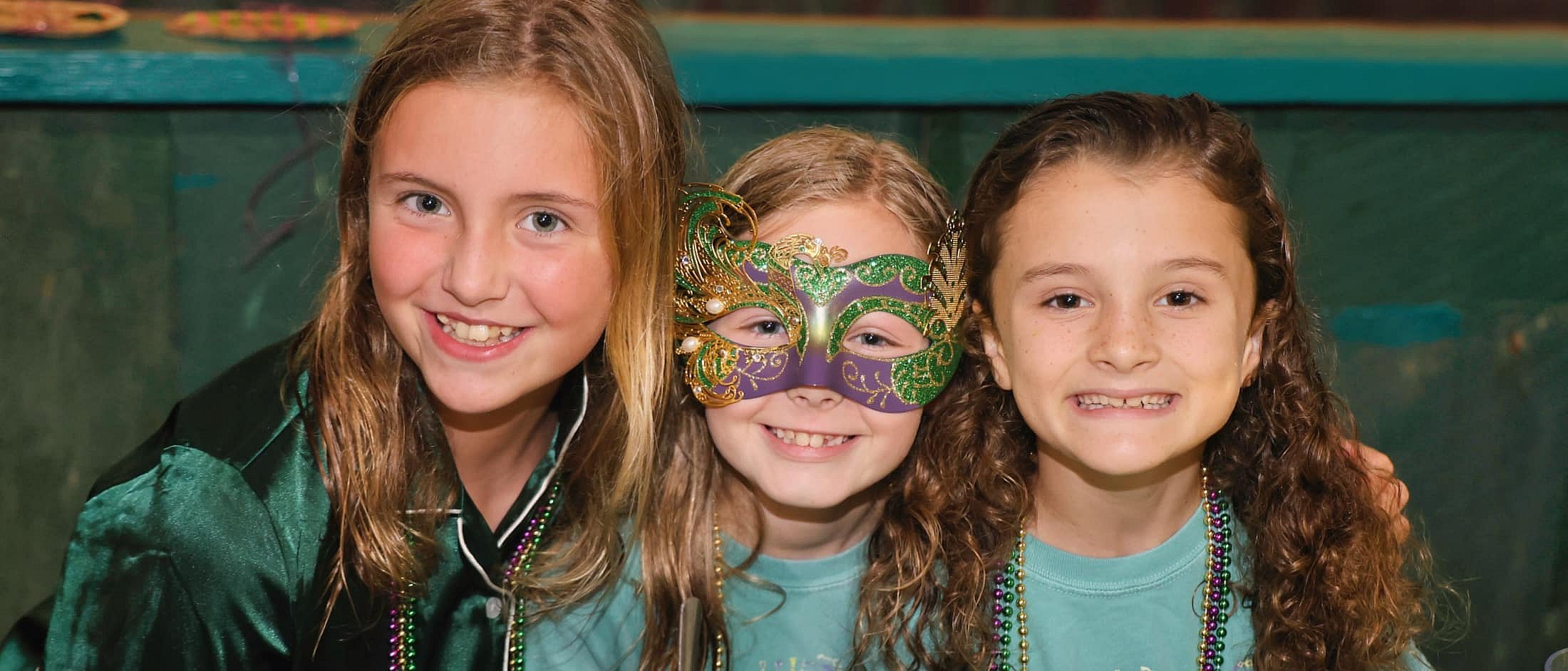 summer camp girls mardi gras mask
