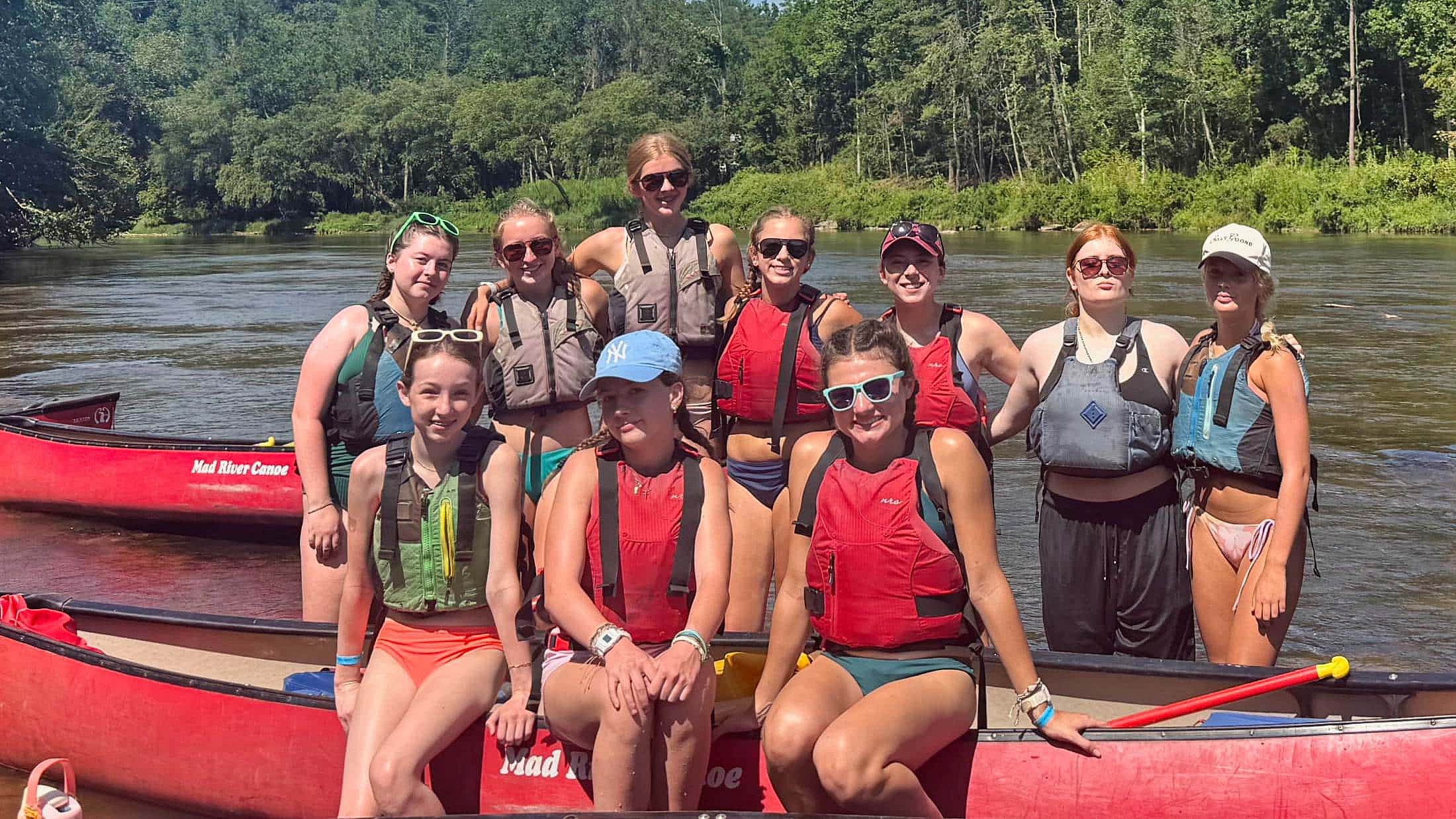 camp girls canoe trip overnight