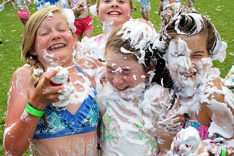 Camp Shaving Cream Fight for Girls
