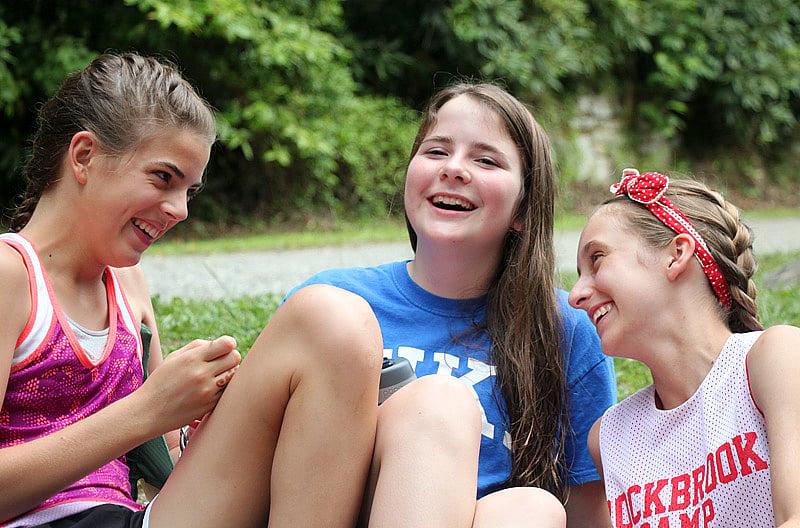 Kind Girls at Camp with Friends