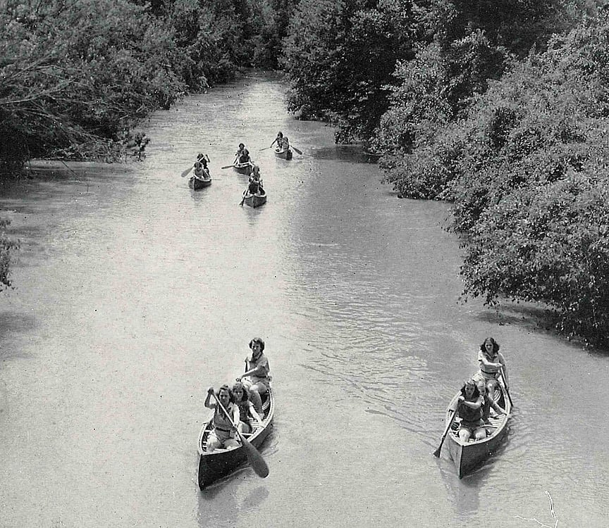 historic canoe trip on french broad river
