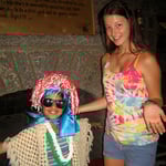 Junior camp girls play dress up game