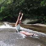 Girls love sliding rock