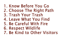 The seven Leave No Trace Principles