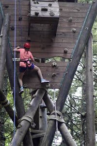 High Ropes Course Climbing child