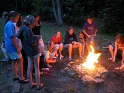 Girls camp campfire