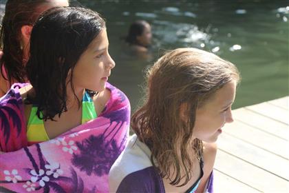 Looking over the lake at camp