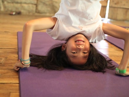 Yoga kid at camp