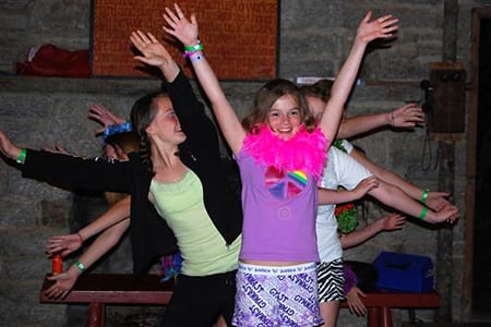 Funny girls skit during evening program