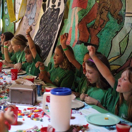 table of girls inside banquet party