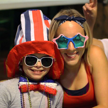 patriotic girl camper
