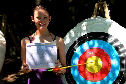 Camp girl hits bullseye in archery