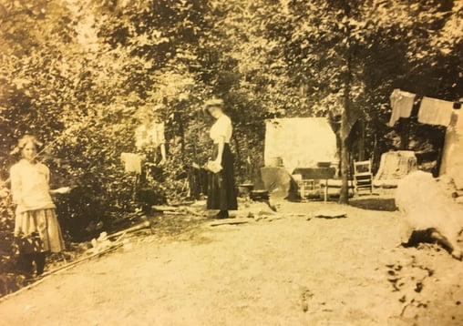 vintage camping ladies