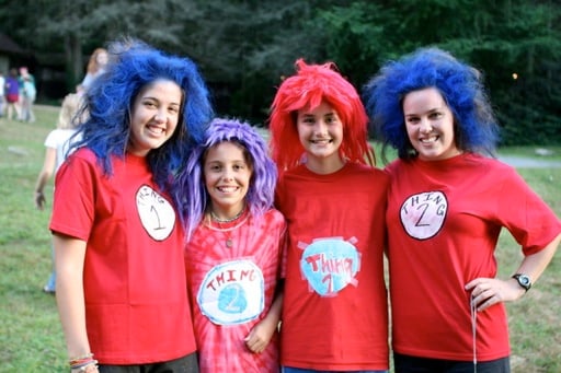 Collen, Jess and campers as Dr. Seuss characters