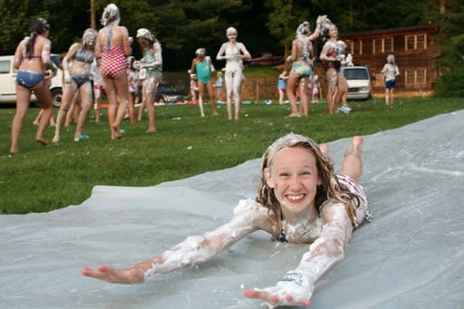 Girl Campers Outside