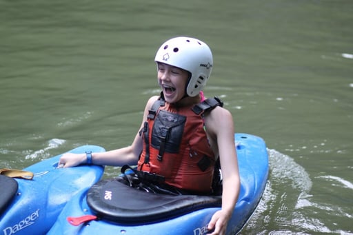 Kayak girl big shout