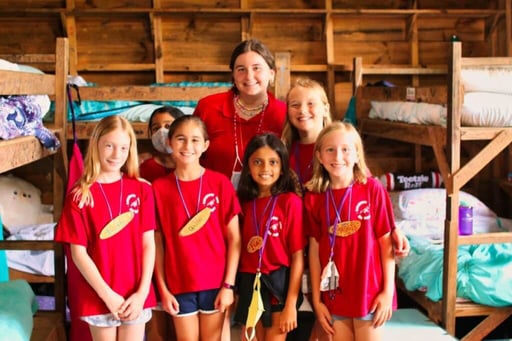 summer camp cabin of girls