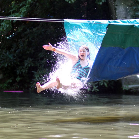 Water Slide Girl at camp