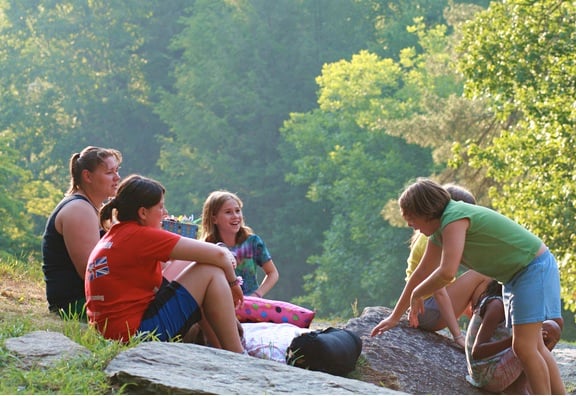Camp Girl Friends sunset