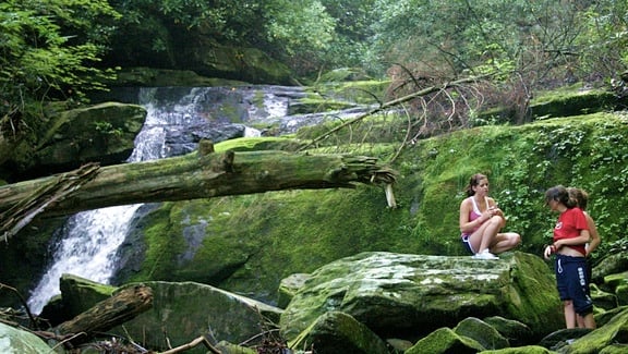 Rockbrook campers enjoy a visit to Rockbrook falls