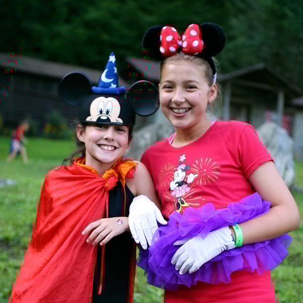 Kids camp wearing disney clothes