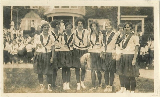 Vintage camp photos of women in ties