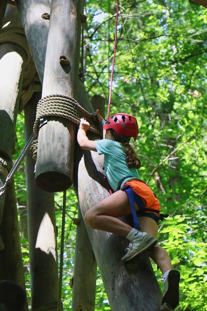summer camp climbing child