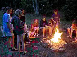 girls camp campfire