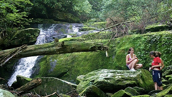 Rockbrook campers enjoy a visit to Rockbrook falls
