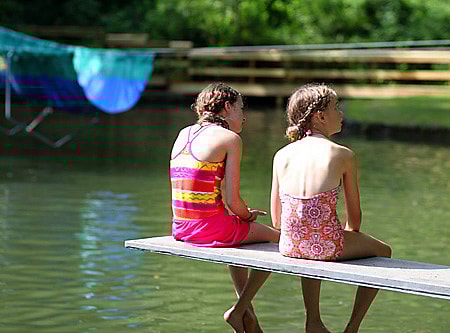 Camp kids waiting for swimming