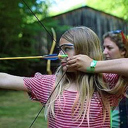 Girls Aims Archery bow and arrow