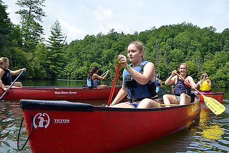 Lake canoe trip for girls