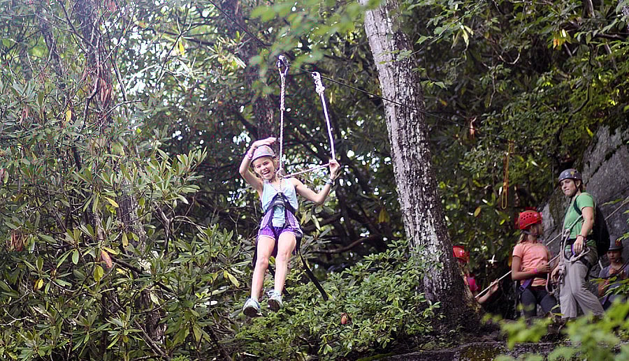 camp kid zip line ride