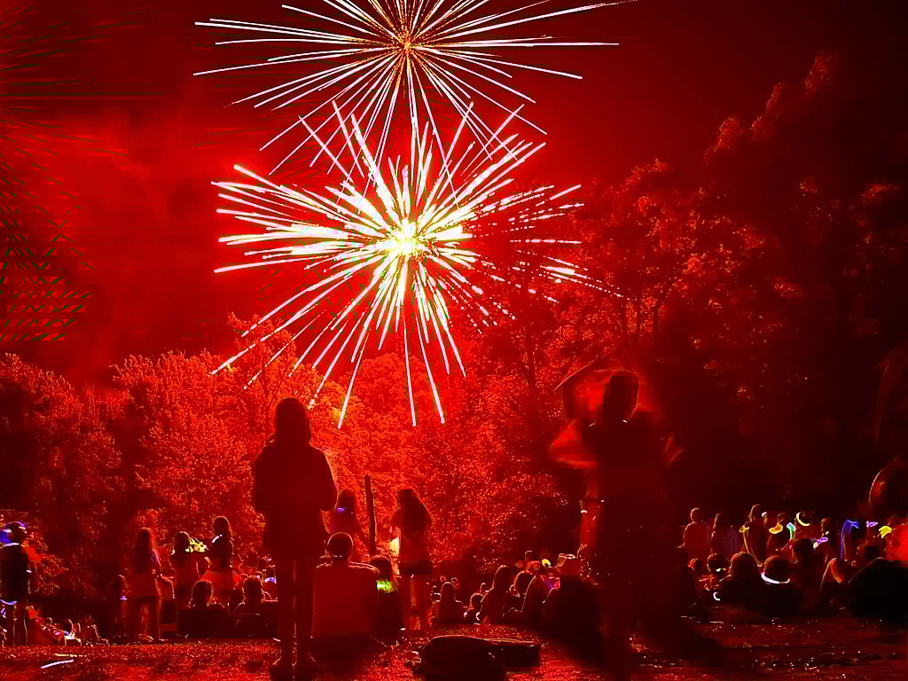 summer camp fireworks show