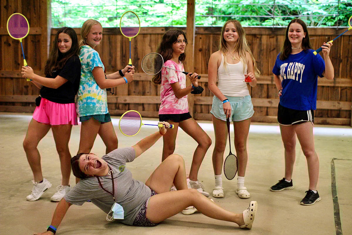 summer camp badminton game