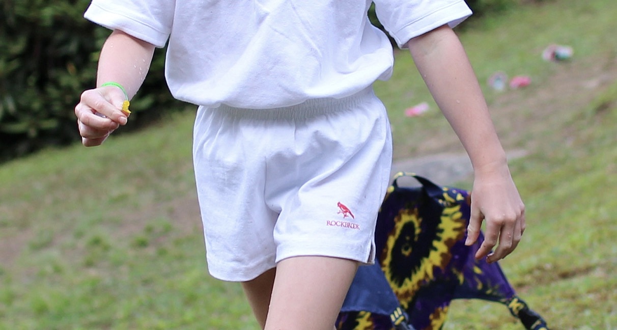 white uniform shorts with logo