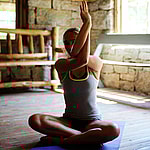 Girl doing yoga at summer camp
