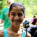 Girl and roasted marshmallow