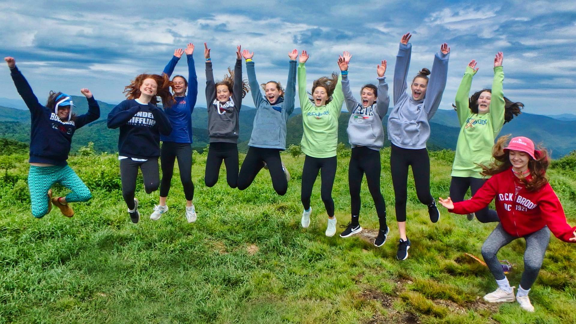 Camp Girls Mountain Leap