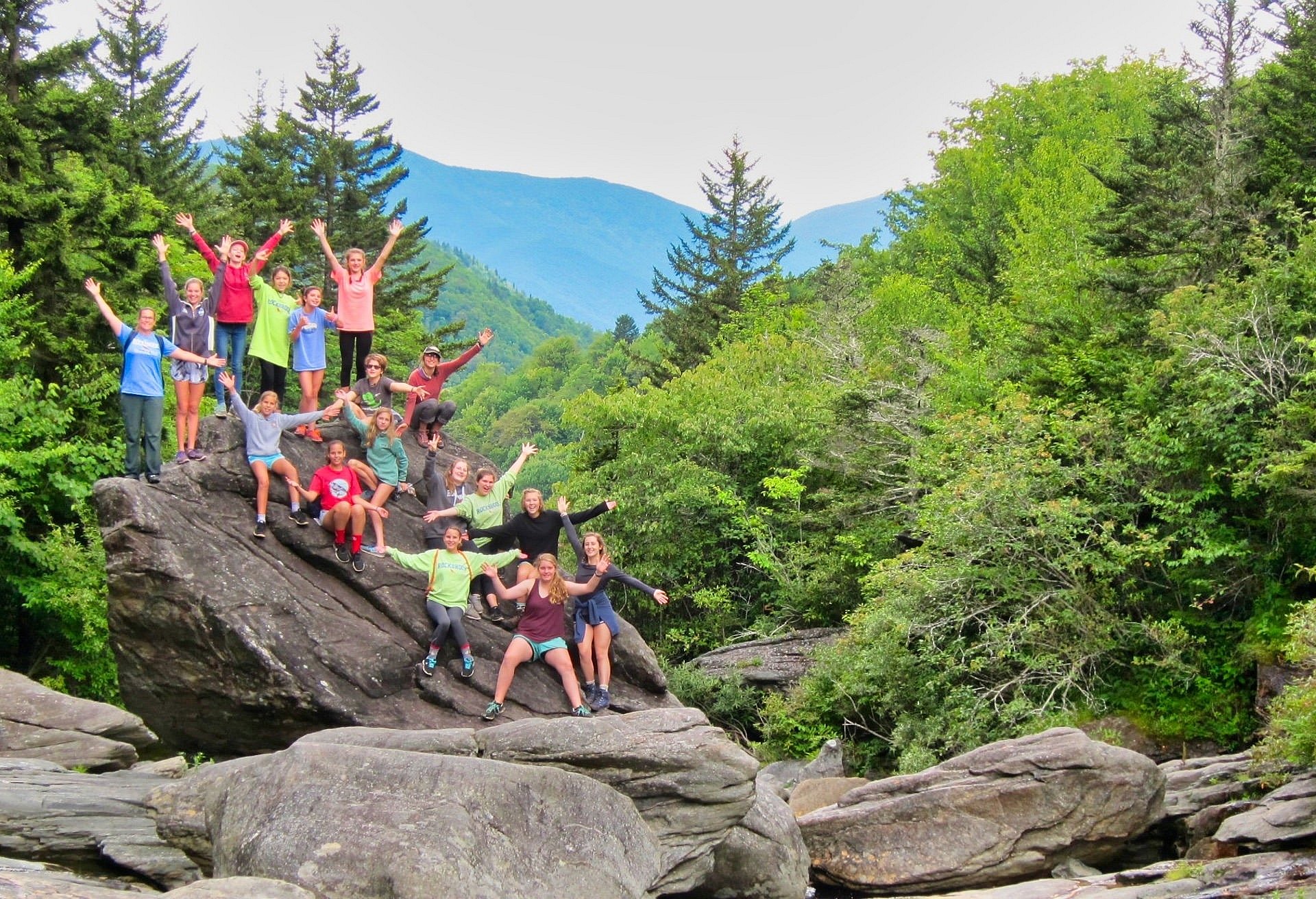 north carolina girls group hiking