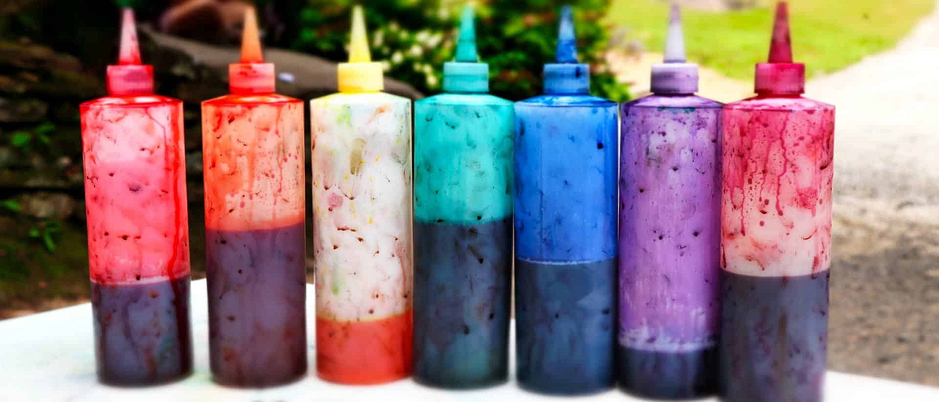 tie dye squeeze bottles