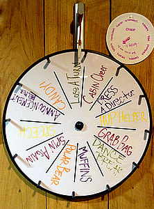 Camp wheel spin game