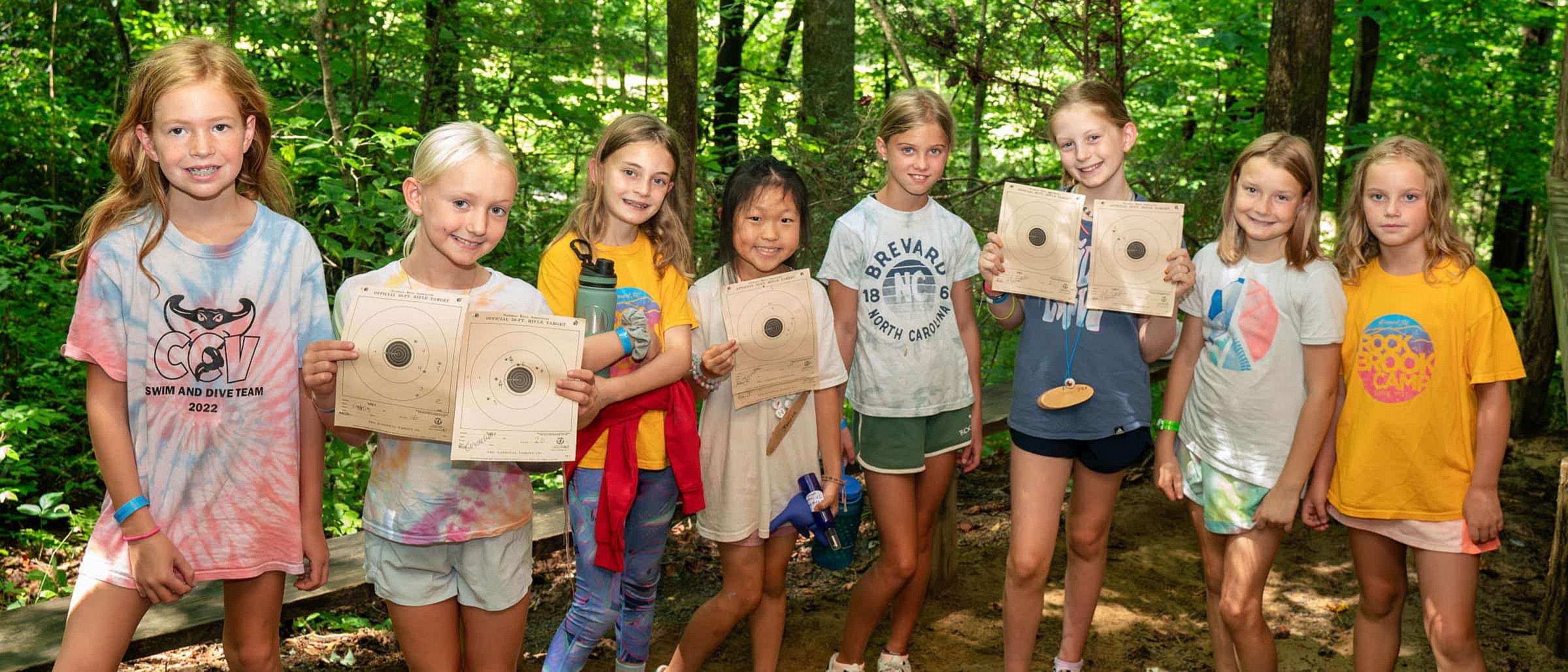 proud group of riflery camp girls