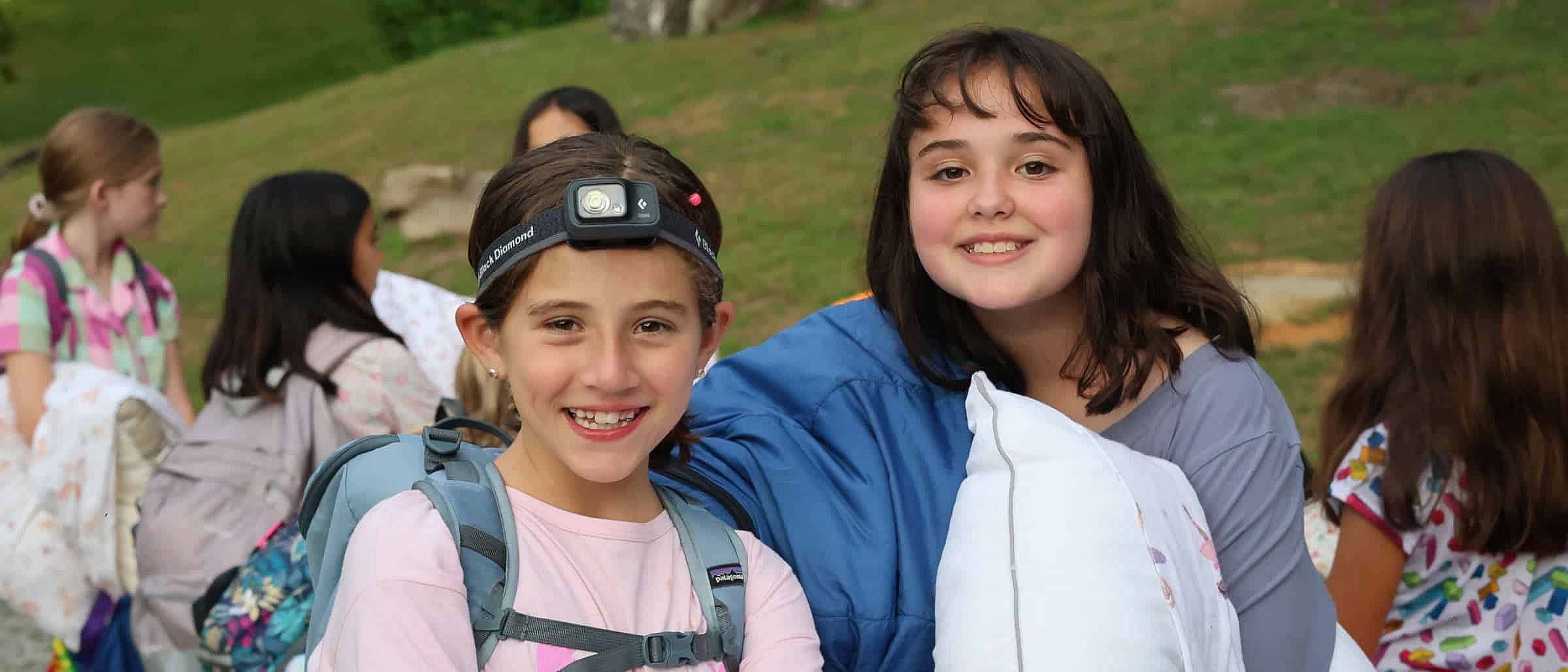 Young camping kids