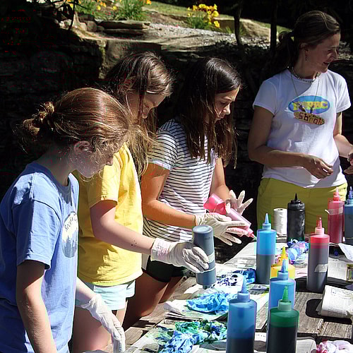Making tie dyes with Sarah