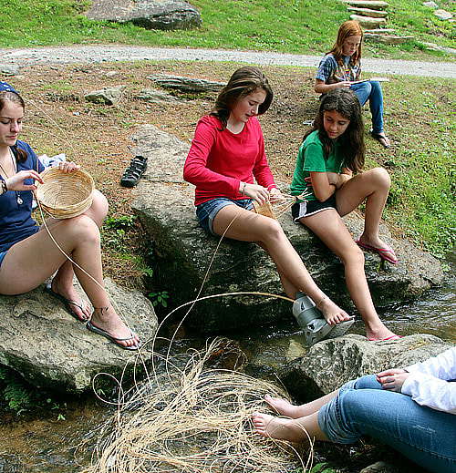 basket weaving in creek