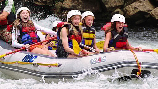 whitewater rafting campers