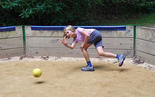 summer camp kid playing gagaball